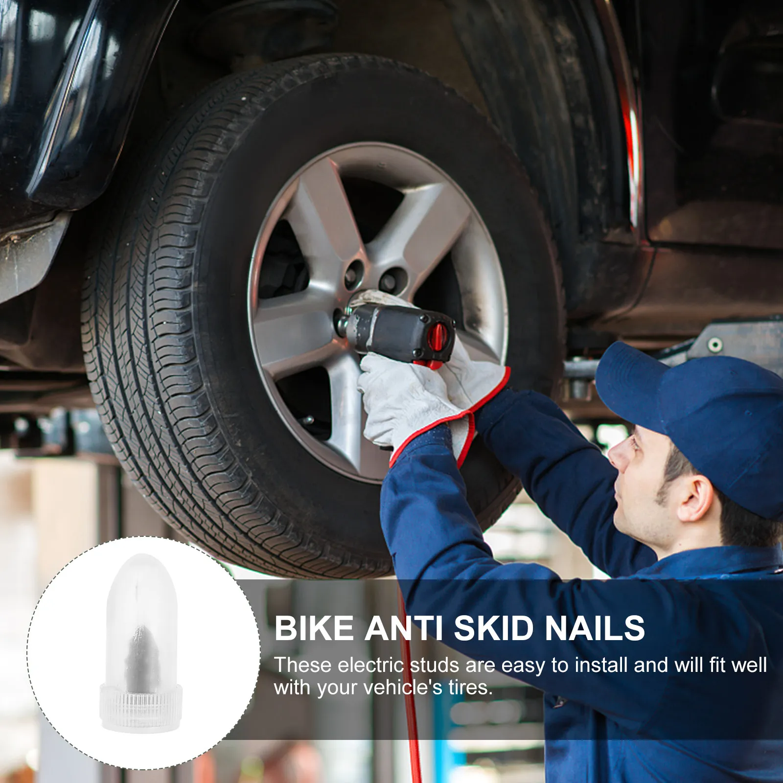 10Pcs Car Tire Studs Motorcycle Rubber Nails Tire Repair Tools Anti Skid Nails Car Accessories Winter Wheel Lugs