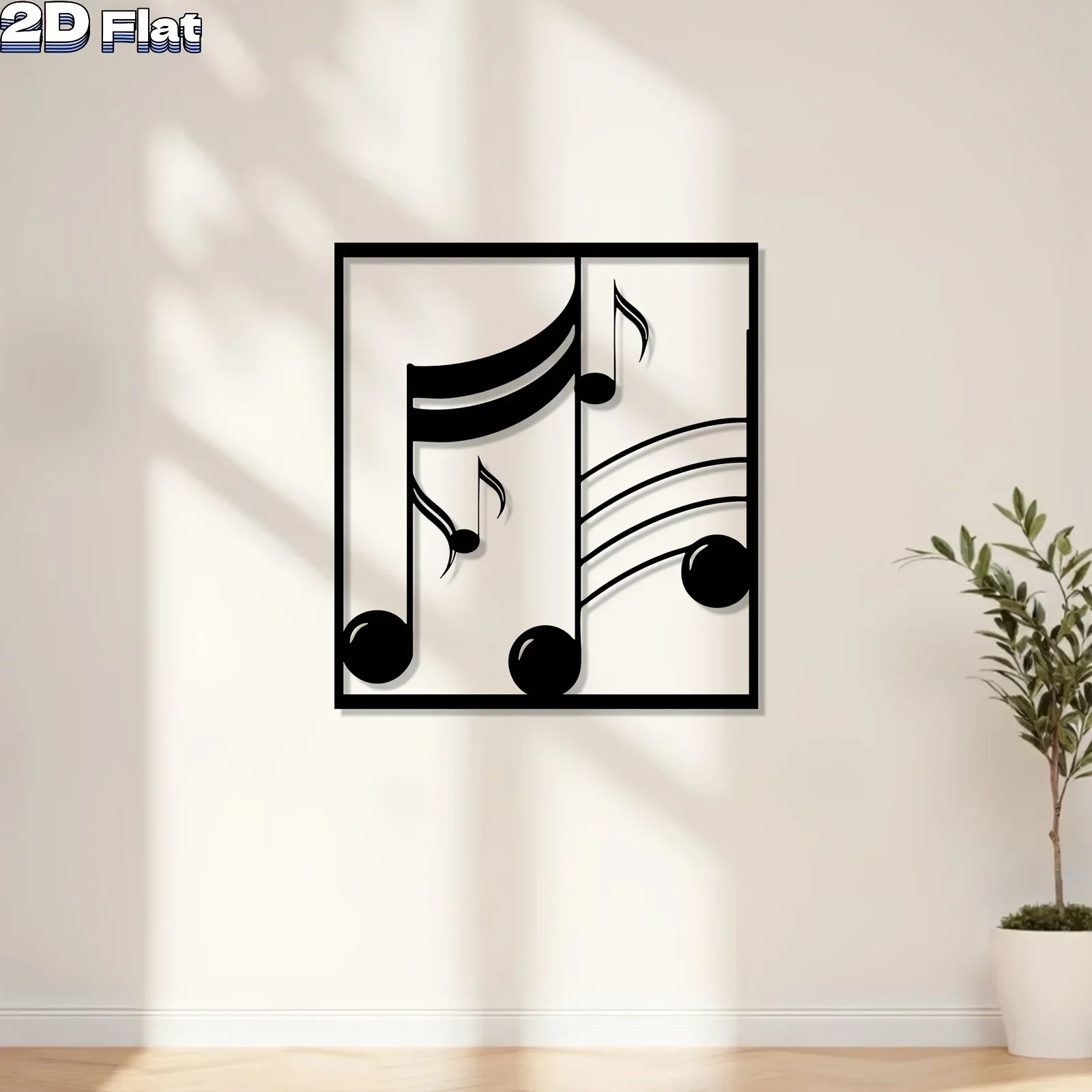 Musical Metal Wall Sculpture, Modern Iron Art with Treble Clef & Musical Notes, Living Room Garden Fence Indoor Outdoor Decor