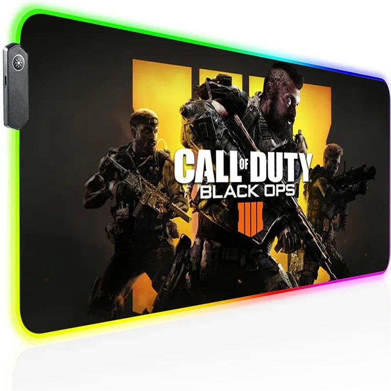 لوحة ماوس Call of Duty Xxl Gamer Rgb حصيرة مكتبية بإضاءة خلفية Led لوحة ماوس إعداد ملحقات الألعاب Deskmat لوحة ماوس كبيرة بإضاءة خلفية