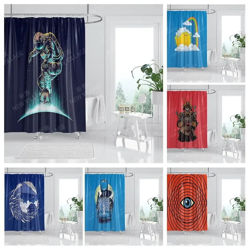 

Waterproof fabric shower curtains Bathroom curtain accessories Bath curtain for shower 180x200cm 240*200 anime boho decoration