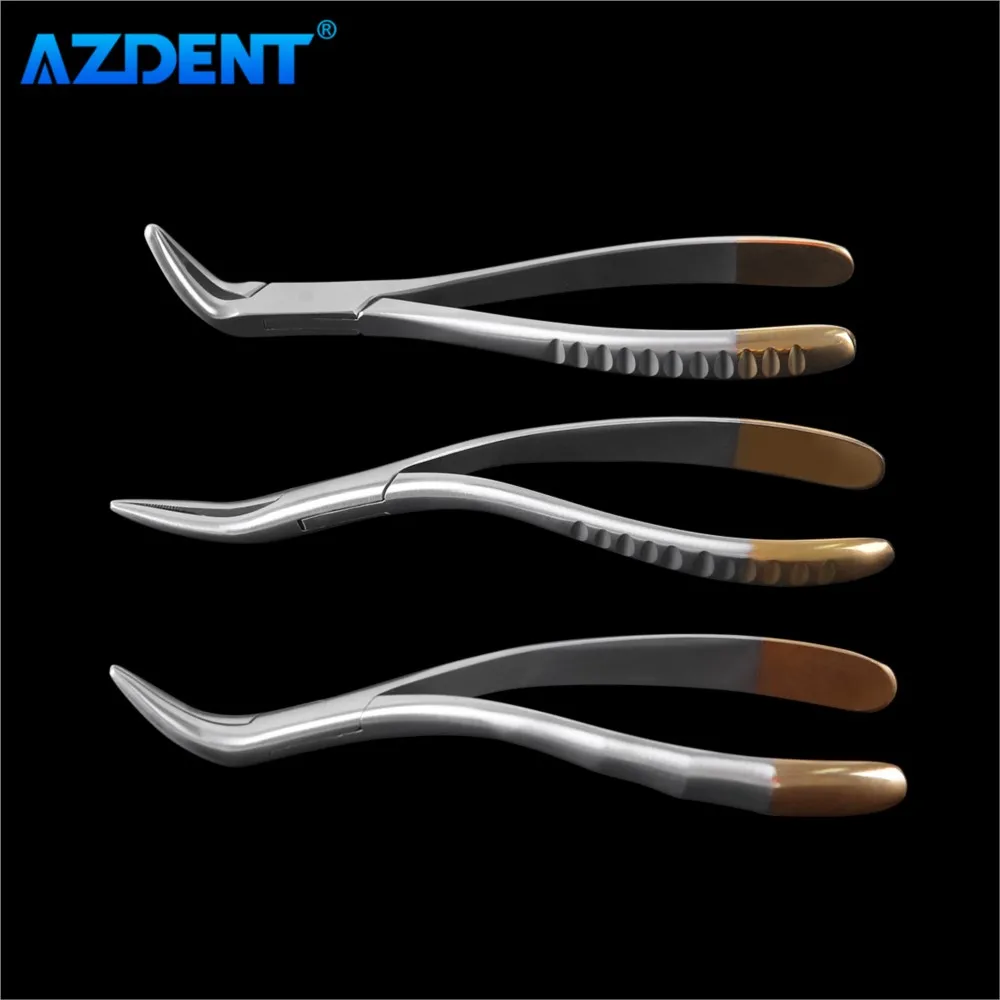 

AZDENT Dental Tooth Root Extraction Forceps Root Fragment Pliers Instrument Dentistry Curved Maxillary Mandibular Universal Tool