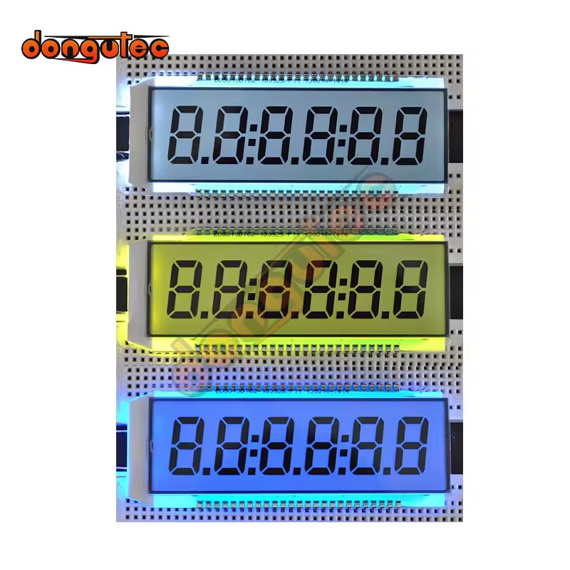 EDS810 50PIN TN Positive 6-Digits Segment LCD Panel (White/Yellow/Blue Backlight/No Backlight) 5.0V