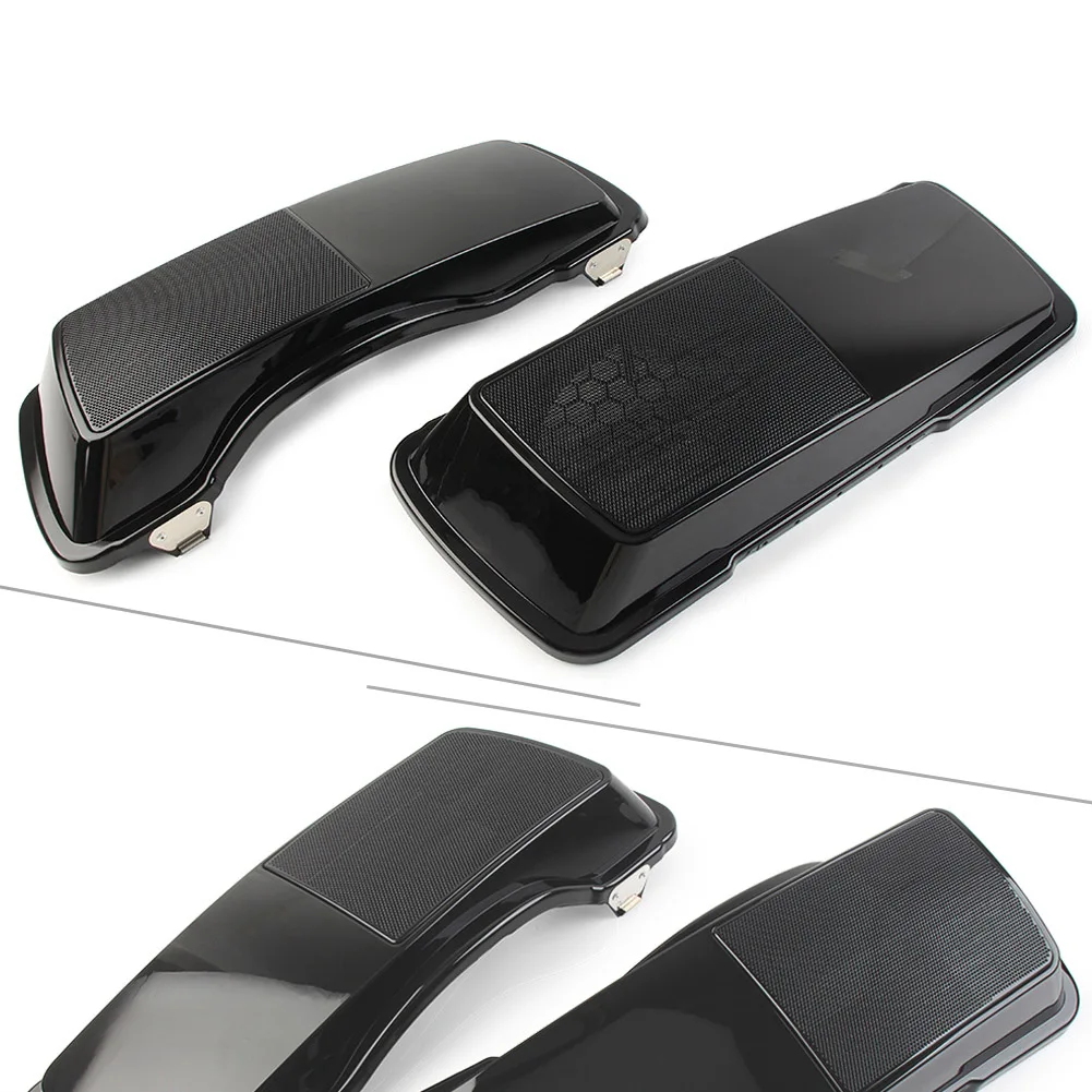 

1Pair Glossy Black Motorcycle Saddlebag Speaker Lids For Harley Davidson Touring 1994-2013 Electra Street Road Glide FL