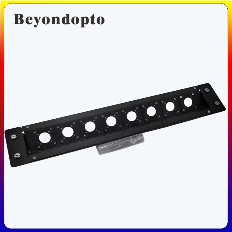 Hybrid Connector Panel 8PCS Connectors 19inch 2U Metal Housing for Optical Radio TV Broadcasting Equipment
