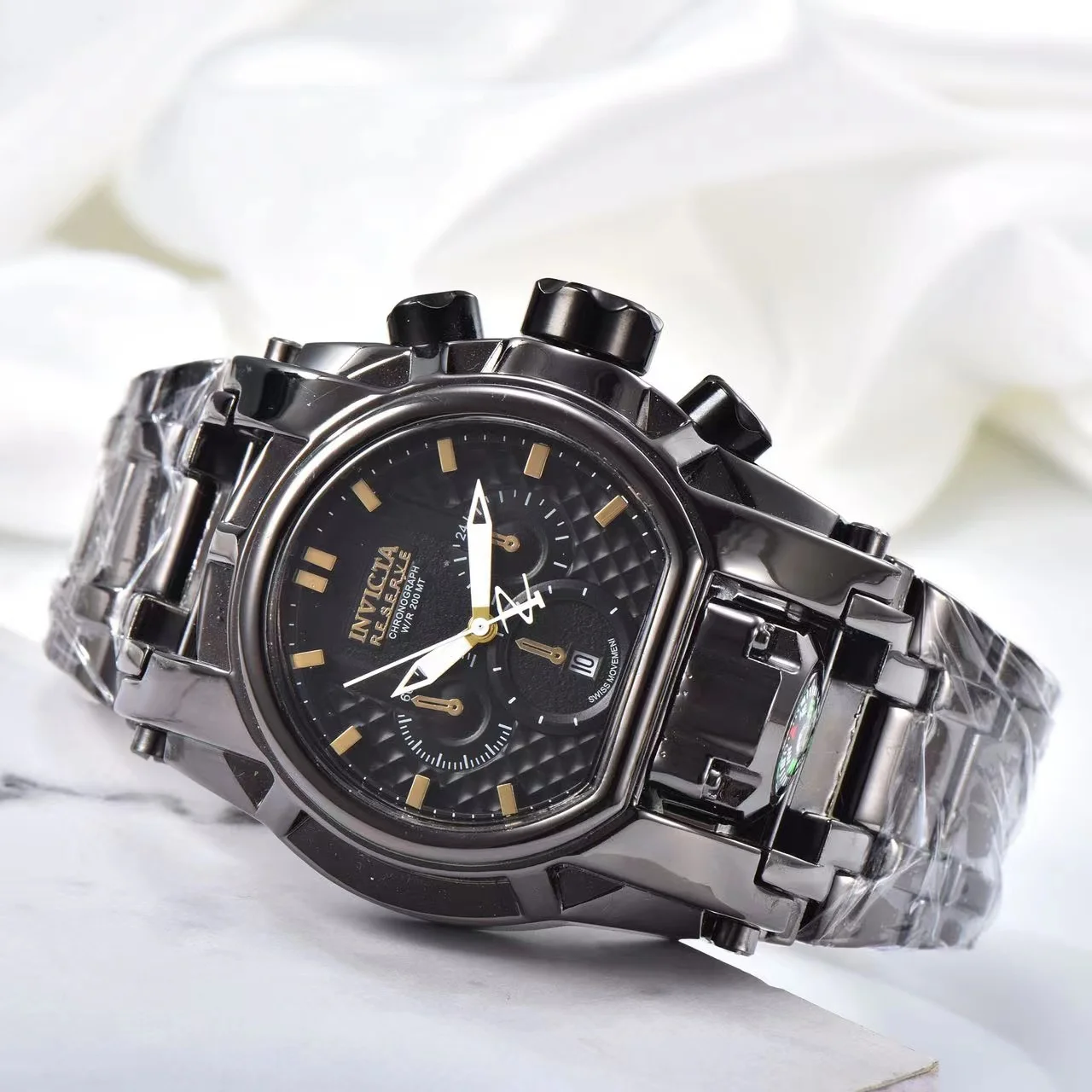 Orologio alla moda esplosivo al quarzo con quadrante grande da uomo di lusso