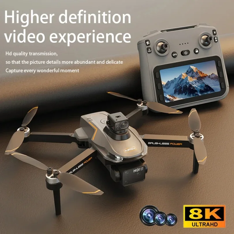 طائرة بدون طيار A22 PRO MAX GPS احترافية 360 درجة ° كاميرا مزدوجة عالية الدقة بدون فرش لتجنب العوائق بدقة 8K مع شاشة 5G WIFI FPV Dron RC Quadcopter
