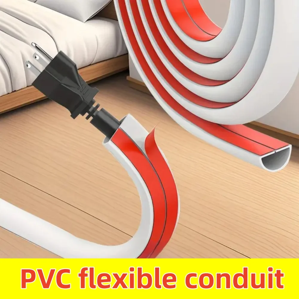 1roll 2mX1.5cm Soft PVC wall wire sheath cable conduit self-adhesive cable tray household cable sheath wire protection sheath