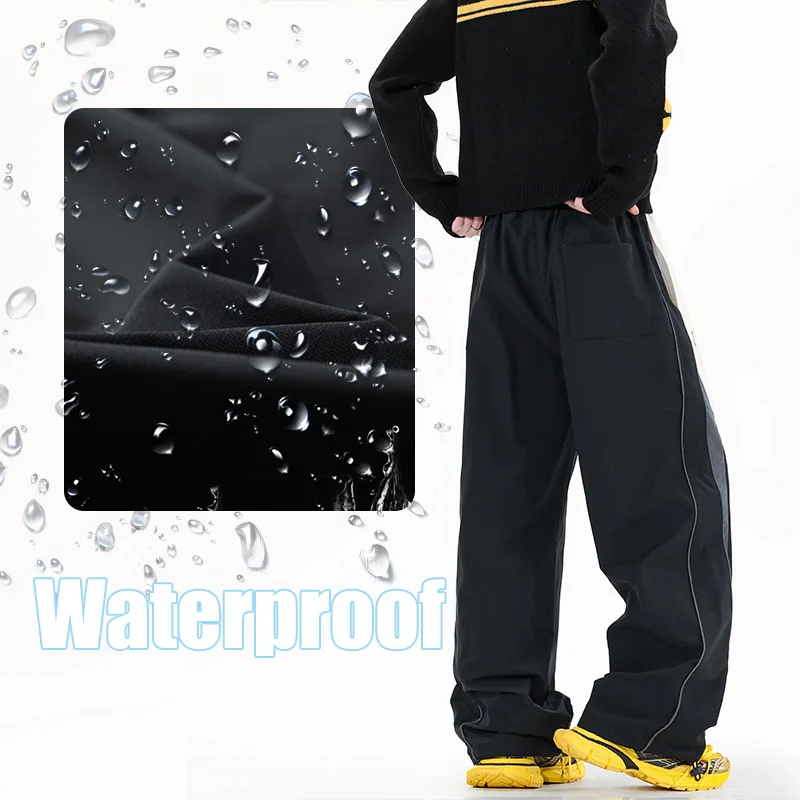 Outdoor Pants Men Sports Running Blocking Color Waterproof Cargo Sports Pants Outdoor Sports Hiking Casual Pants Autumn Spring
