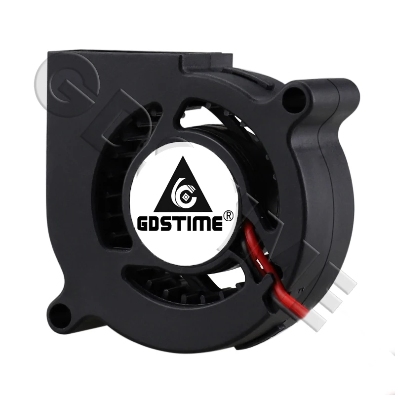 Gdstime-ventilador de radiador Turbo 5020 de doble bola, 5V, 12V, 24V de CC, 50mm, 5cm, ventilador de refrigeración, ventilador de turbina centrífuga de 50x20mm, 2 piezas por lote