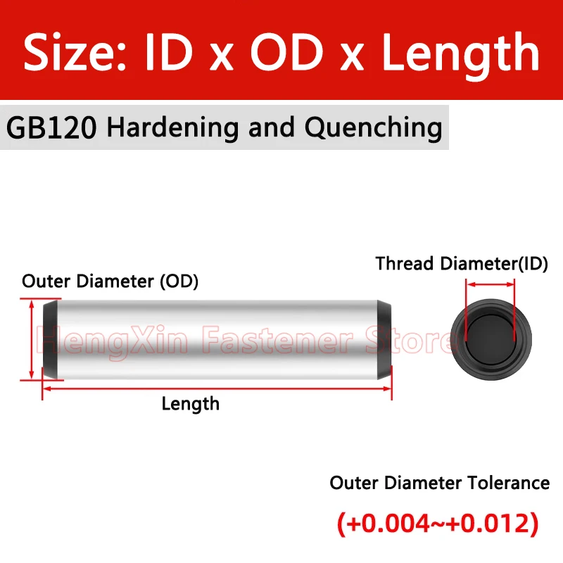 M8 M10 M16 M20 Hardened 45# Steel Quenched Single Head Internal Thread Cylindrical Pin Positioning Tapping Pin Location Dowel