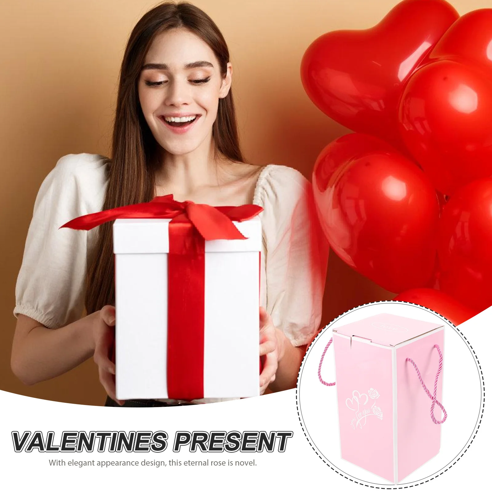 

LED Light Glass Dome Romantic Preserved Flower Decor Valentines Day Anniversary Wedding Gift with Dome