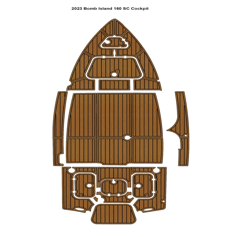 2023 Bomb Island 160 SC Cockpit Boat EVA Teak Deck Floor Mat Seadek MarineMat Gatorstep Style Self Adhesive