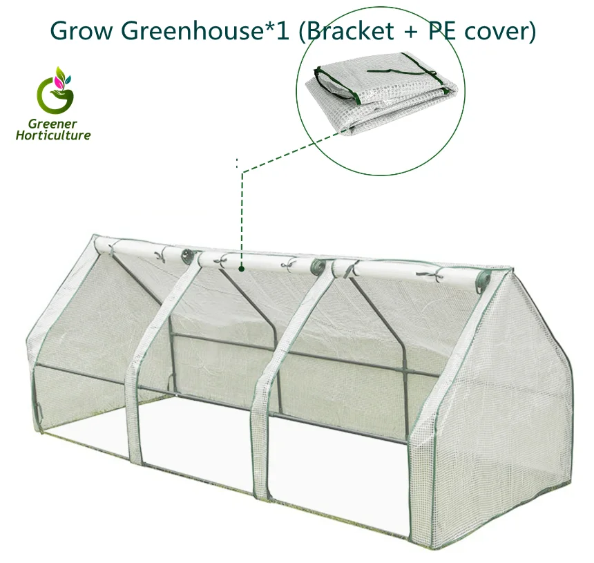 Mini Greenhouse with PE Cover and Zippered Doors, Greenhouse, Outdoor Portable, Green House Grow Tent, Film Gardening, L270,film