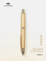 JINHAO 10 Metal Fountain Pen Press Matte Black F/EF Nib Clicking Pen Stationery Office School Supplies Gift Ink Pen PK A1 A2
