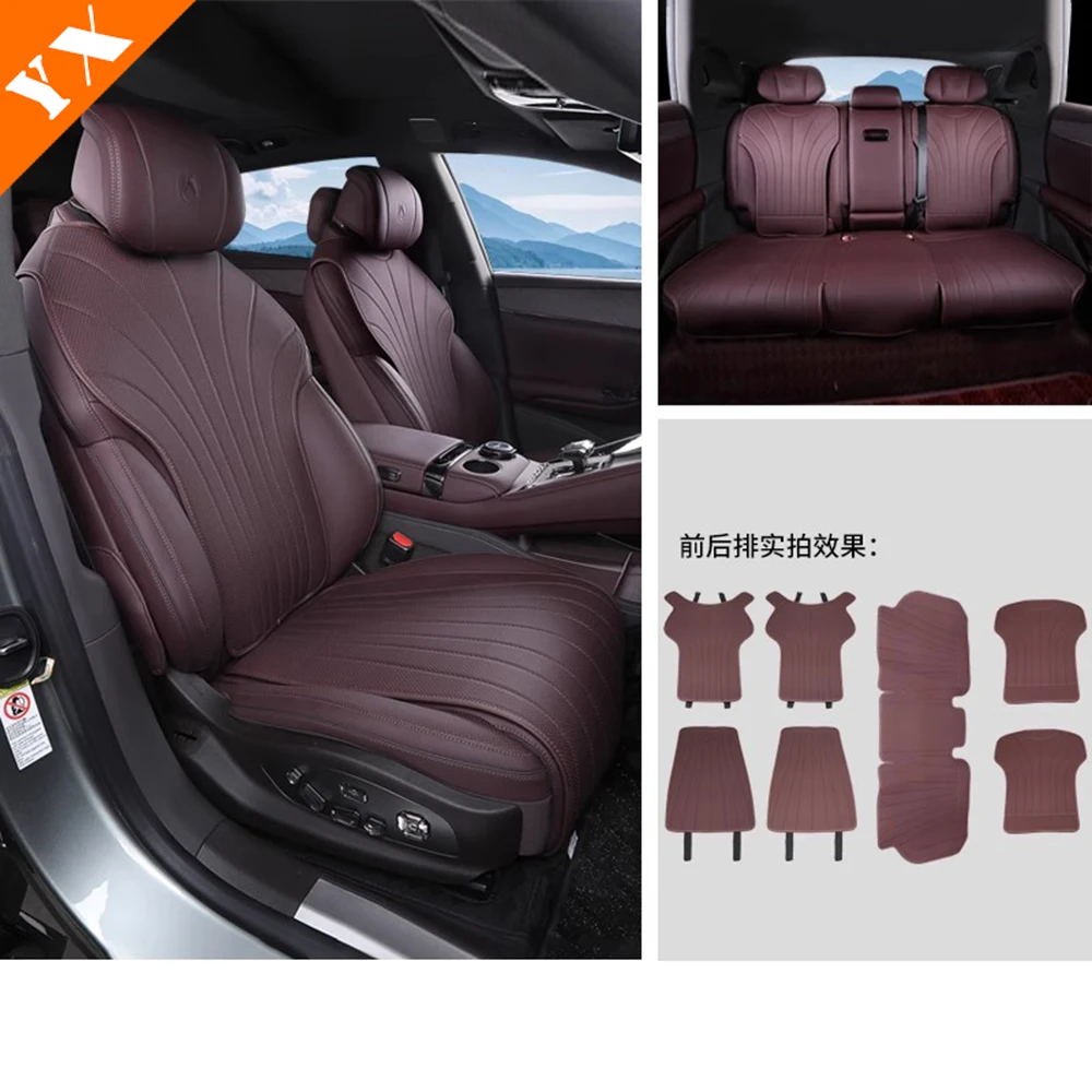 For BYD Denza Z9 GT 2025 2026 Accessories leather Car Half Pack Four Season Leather Seat Cushion,Summer Breathable Cushion Cover