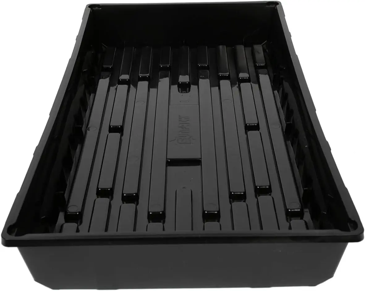 

10" x 20" Mega Plastic Seed Starting Tray, Black, 2.5" - No Drainage Holes, Ideal for Greenhouses or Indoor Gardening -