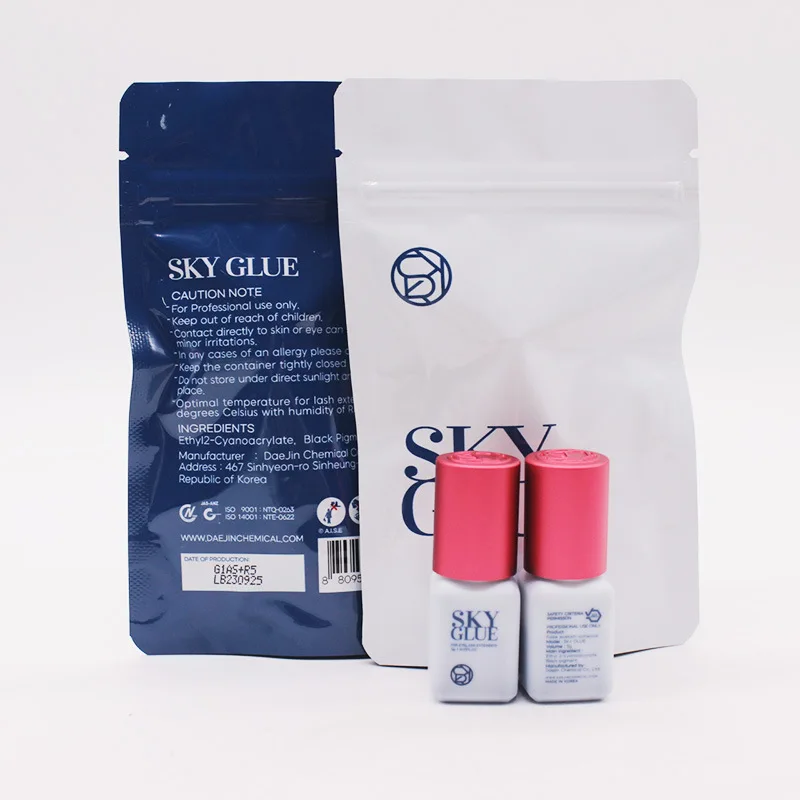 Sky Glue-pegamento negro potente para extensiones de pestañas, pegamento de secado rápido, baja irritación, 1 piezas, Original, Corea, 5ml