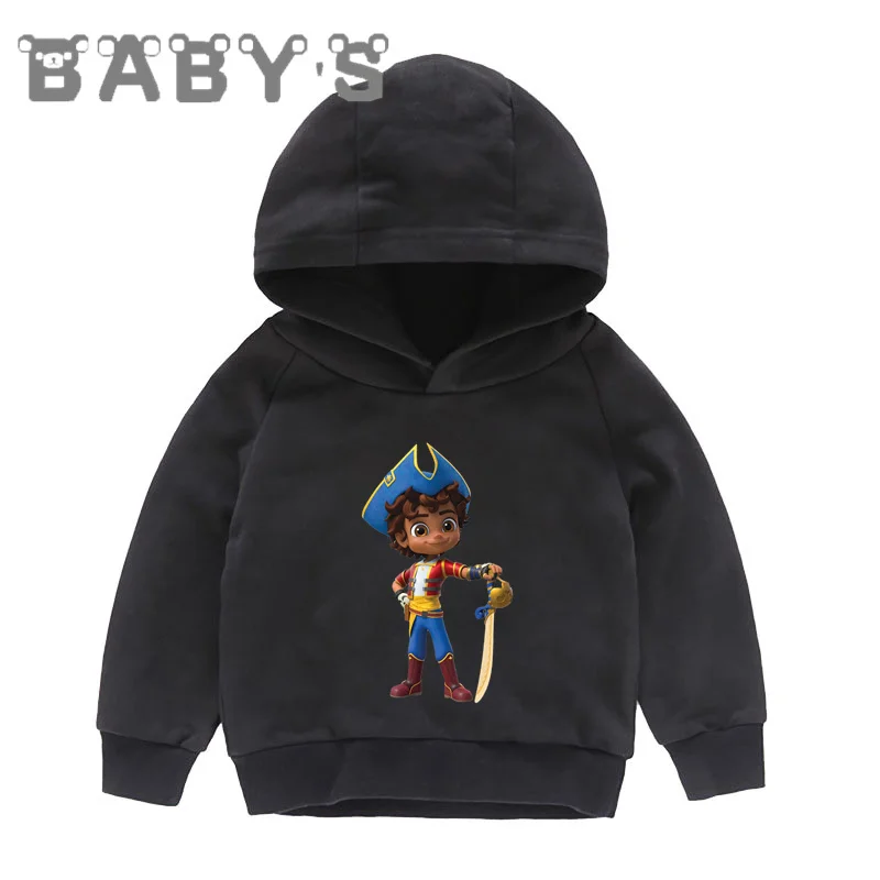 Hot Sale Santiago Print Cartoon Kids Hoodies Fashion Boys Girls Sweatshirts Autumn Children Clothes Cotton Baby Tops,KMT5877