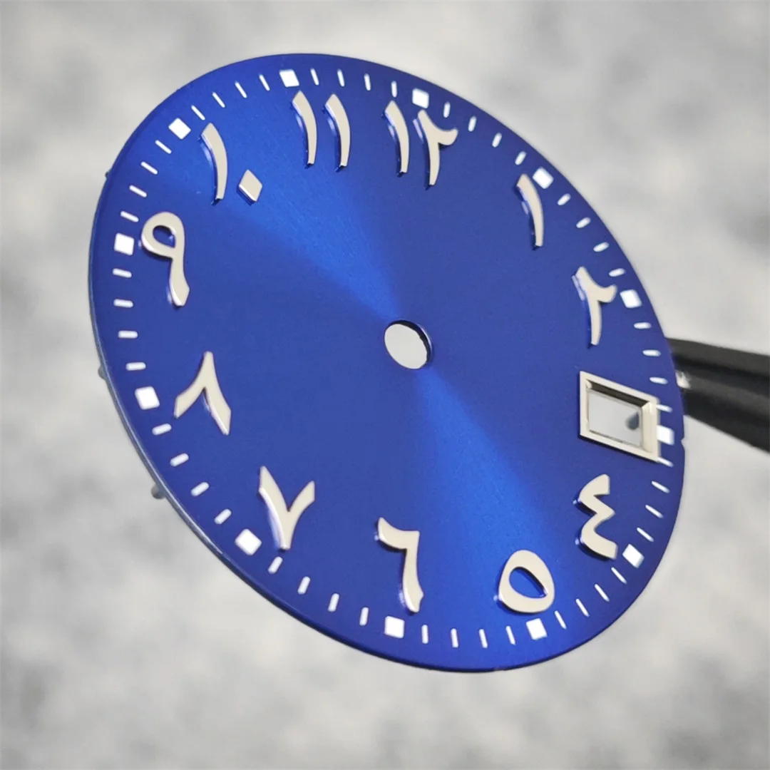 28.5mm Watch Dial Arabic Numeral with Single Calendar Watch Faces Watch Accessories for NH70 / NH35 / NH36 Movements
