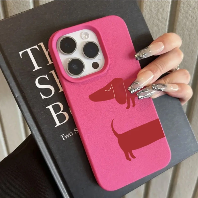 Red Dachshund Pattern Phone Case For iPhone 17 Pro Air 16 15 14 13 12 14 Pro Max 16E X XR XS Max Plus Soft TPU Back Cover Cases - náhled 6