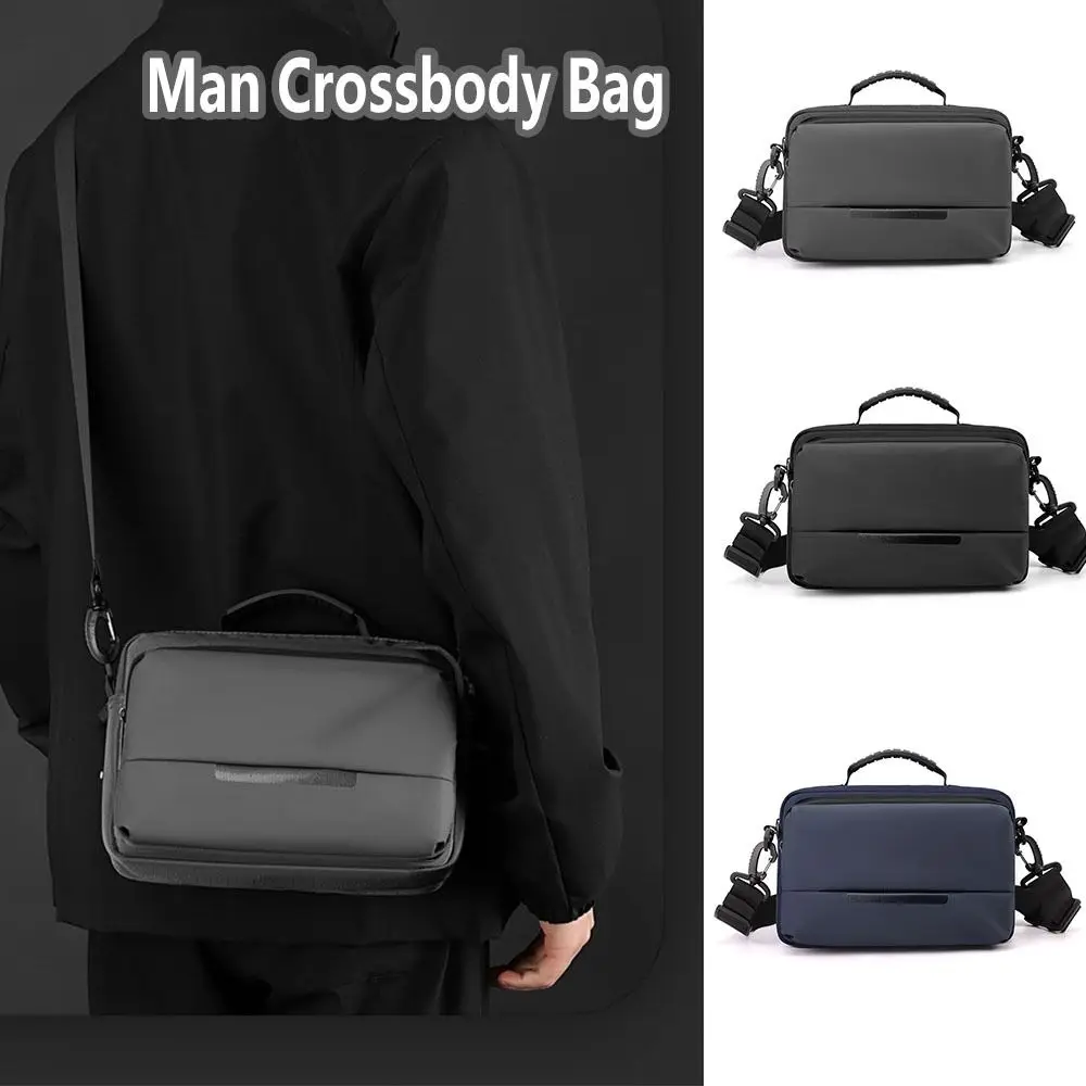 

Waterproof Man Crossbody Bag Large Capacity with Handle Shoulder Nylon Bag Multi-Pockets Multi-functional Business Chest Bag