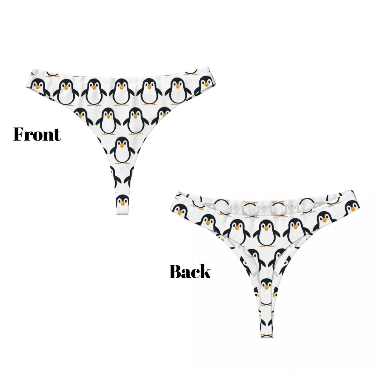 Custom Penguin G-string Panties Breathable Women Stretch Thongs Comfort Underwear
