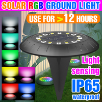 LED Solar Light Outdoor Garden Lamp RGB Ground Light For Street Patio Pathway Decoration IP65 Waterproof Solar Underground Lamps