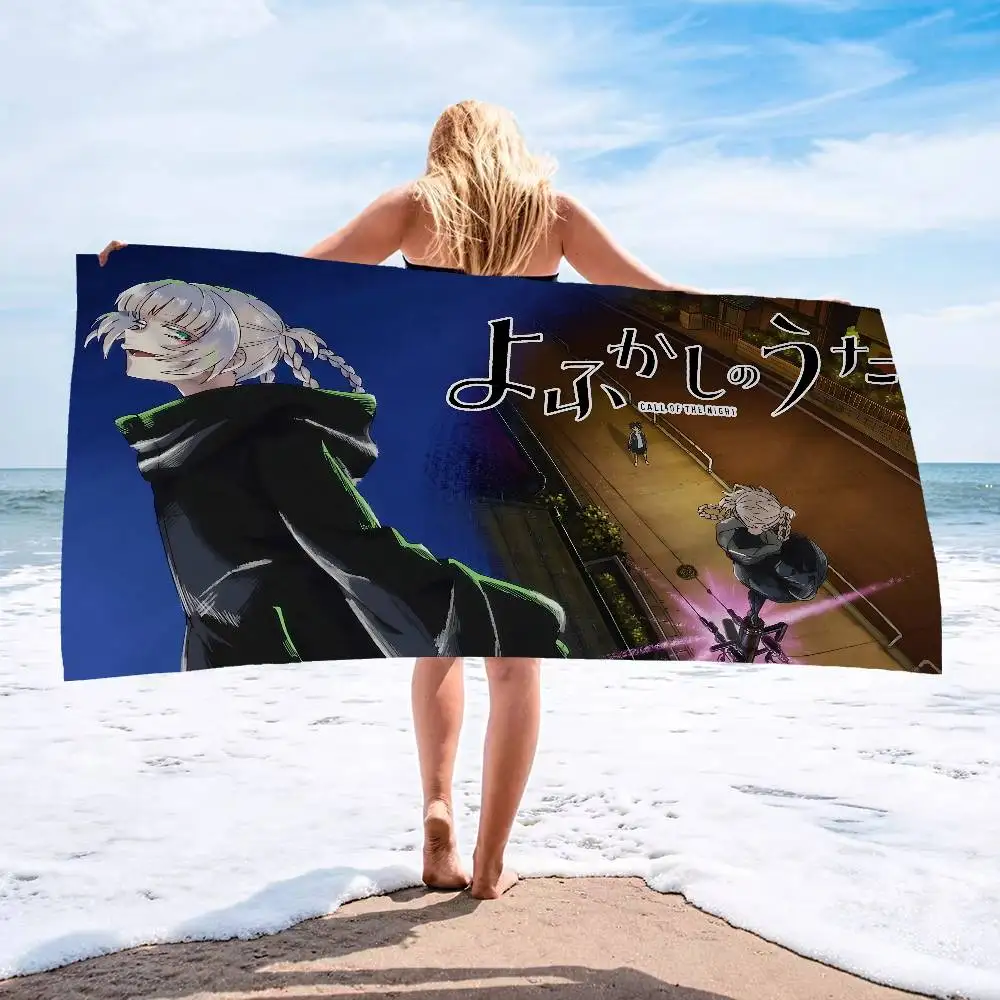 Call of The Night Nanakusa Nazuna Anime Anime Beach Swimming Towel Soft Absorbent Washcloth Gifts for Kids Travel Camping Gym