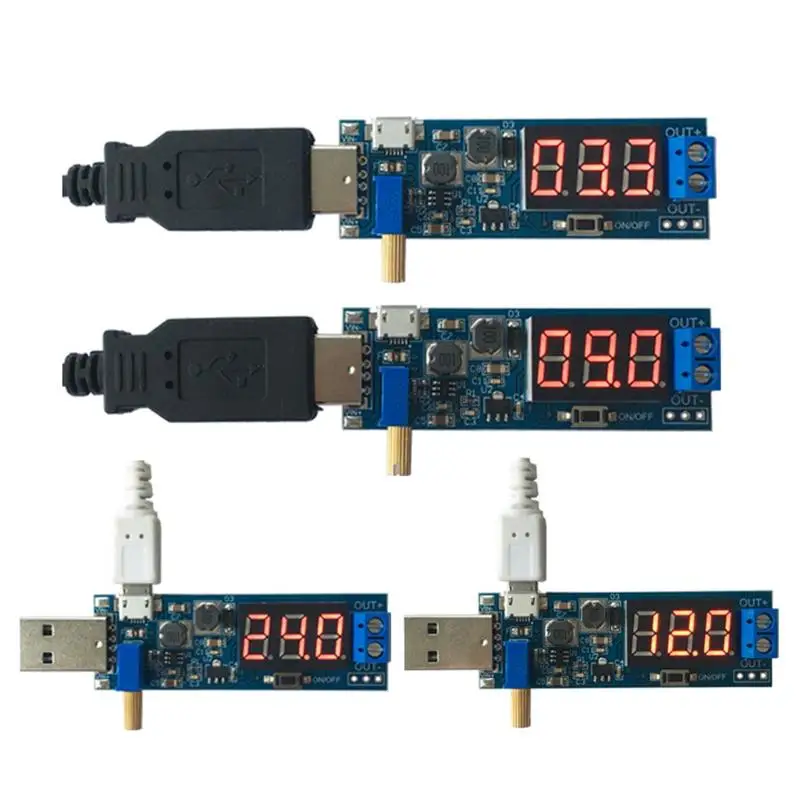 Modulo di alimentazione step up/down USB Convertitore boost DC-DC da 5 V a DC1.2V-24V Uscita regolabile