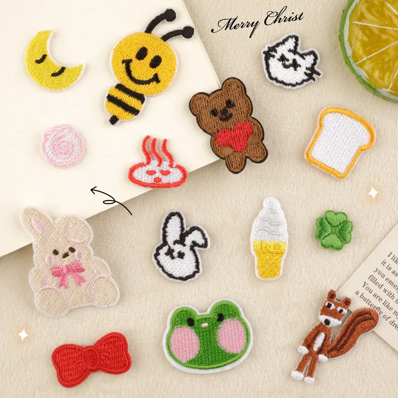 Embroidered Shoes, Hats, Bags, Accessories, Cute Cartoon Teddy Bear Ice Cream Patterns, DIY Decorative Accessories