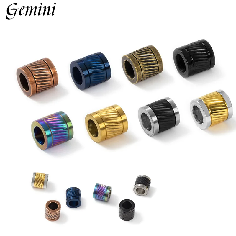 

4Pcs High Quality Stainless Steel Spacer Beads Fit 5mm 6mm Leather Bracelet Necklace Making Diy Jewelry Fingings Accessories