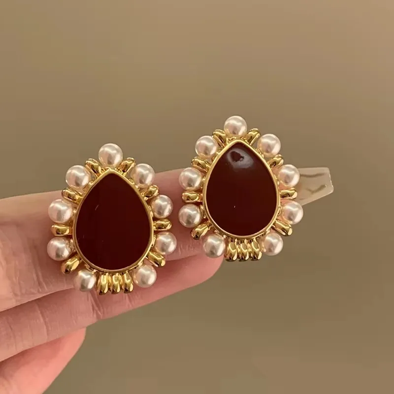 2023 neue Rote Hängende Ohrringe für Frauen Lange Blume Herz Anhänger Baumeln Ohrringe Unregelmäßige Geometrie Element Ohr Schmuck – Detail 10