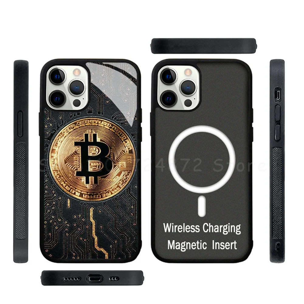 

Bitcoin Phone Case Strong Magnetic For IPhone 15 14 13 Pro Max Alex Mirror For Magsafe Wireless Charging Cover