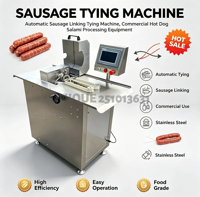 Commercial Automatic Sausage Tying Linking Machine Stainless Steel Sausage Knotting Binding Maker for Hot Dog Salami Processing