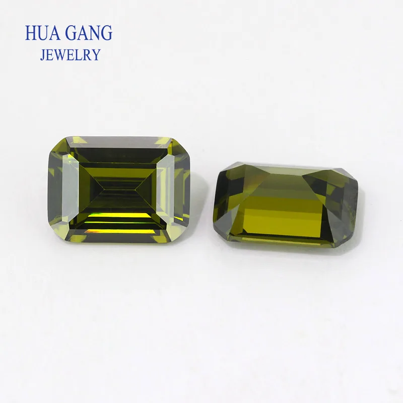 5A Emerald gesneden Zirconia Steen Zeeblauw aquamarijn Ohoek Vorm Gesneden Losse CZ Stenen Synthetische Edelstenen Kralen Voor Sieraden