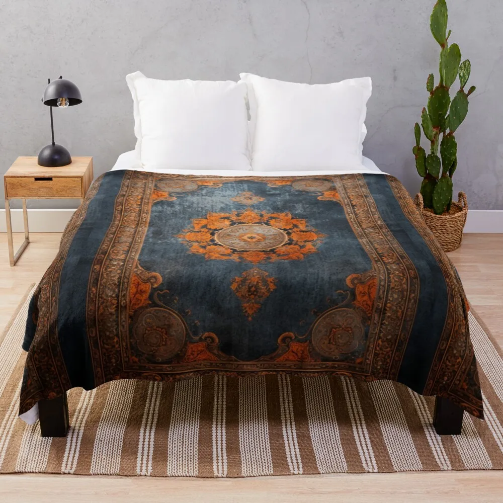 

Oriental 17th Persian Rug Throw Blanket Soft Warm Blanket Gift for Men Women Adults