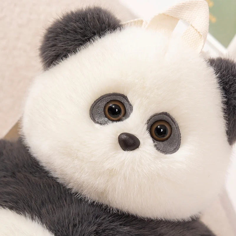 35cm Cartoon Animal Backpack Fluffy Panda Bear Pink Pig Fluffy Plush Bag Shipping Wallet Friend Gift