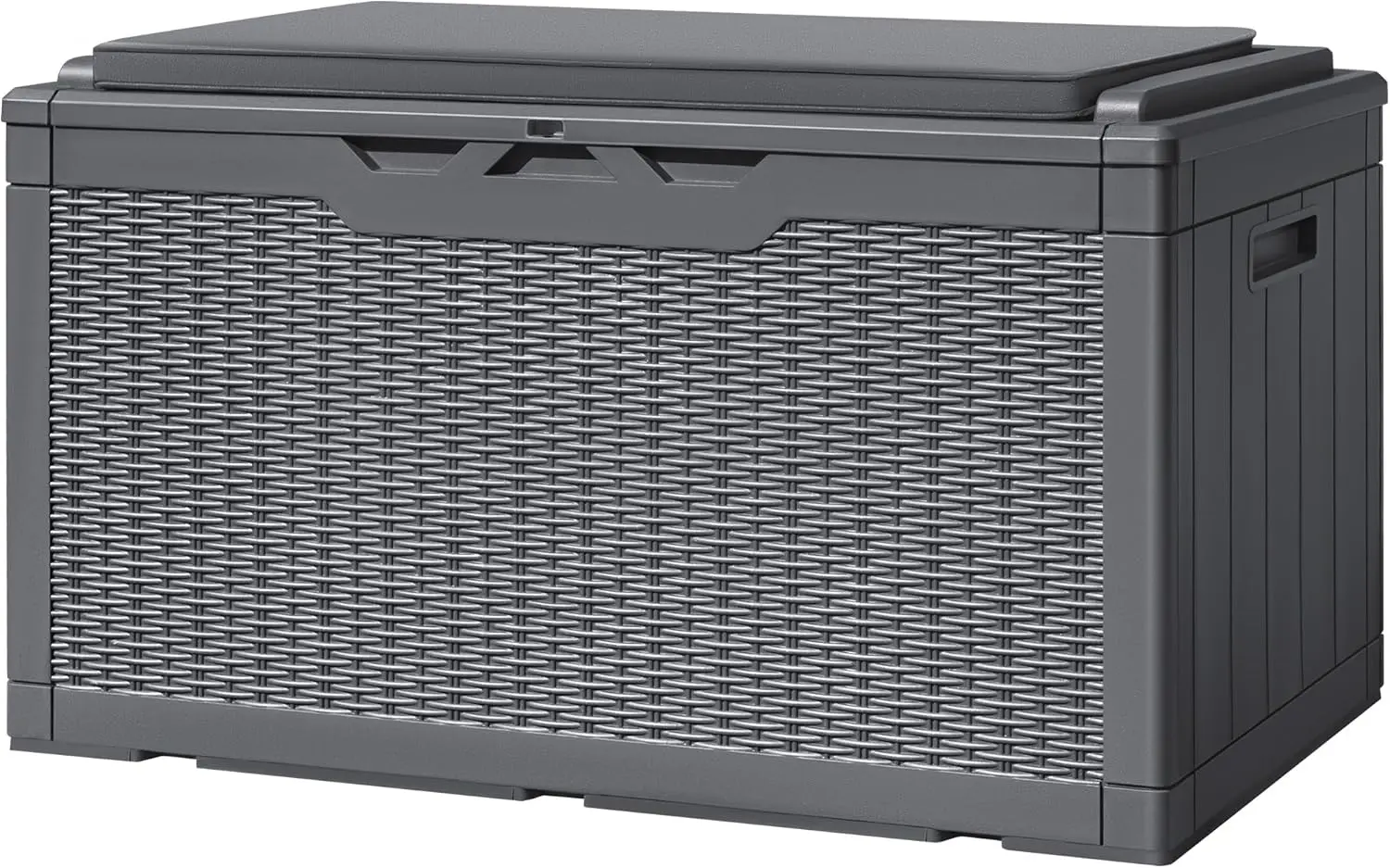 

100 Gallon Resin Deck Box Large Outdoor Storage With Cushions For Patio Furniture, Garden Tools, Pool Supplies, Weatherproof
