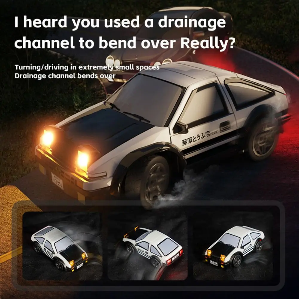 

New Plastic RC Drift Car Black&White Racing Sports Remote Control Racing Car Electric 1/64 MINI AE86 RC Stunt Car Adults Kids