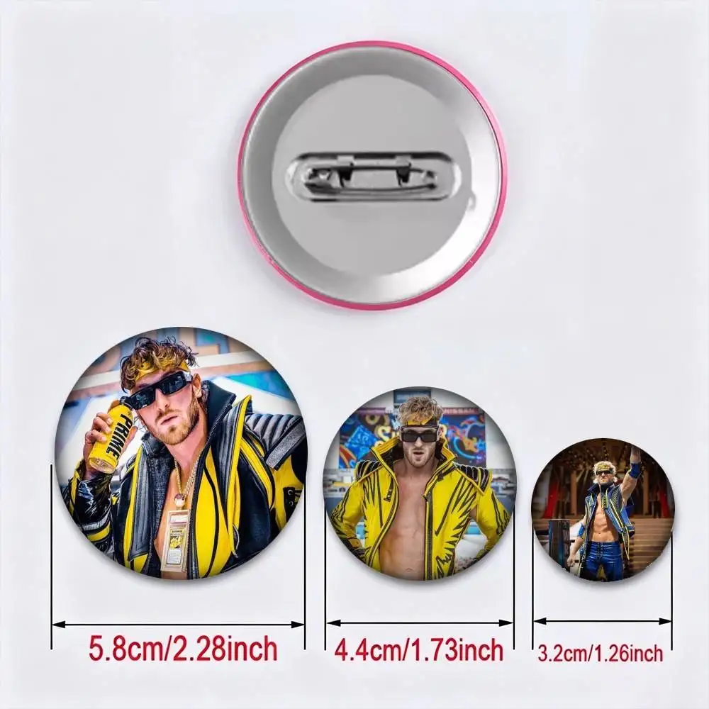 B-Boxer Logan Paul 25 32 44 58 75mm Badges Personalized Round Brooches Pins Accessory Gift