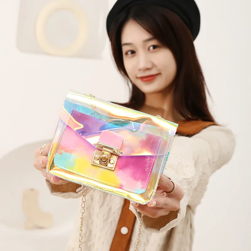 Foreign trade cross-border small bag 2024 new fashion sequined small square bag fresh and sweet shoulder bag crossbody women\'s