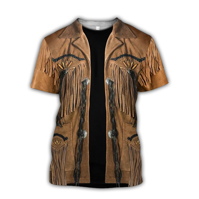 

Мужская футболка из джинсовой ткани в стиле вестерн, искусственная одежда из двух предметов, модный летний топ с 3D принтом, рубашка большого размера с круглым вырезом и короткими рукавами 6XL