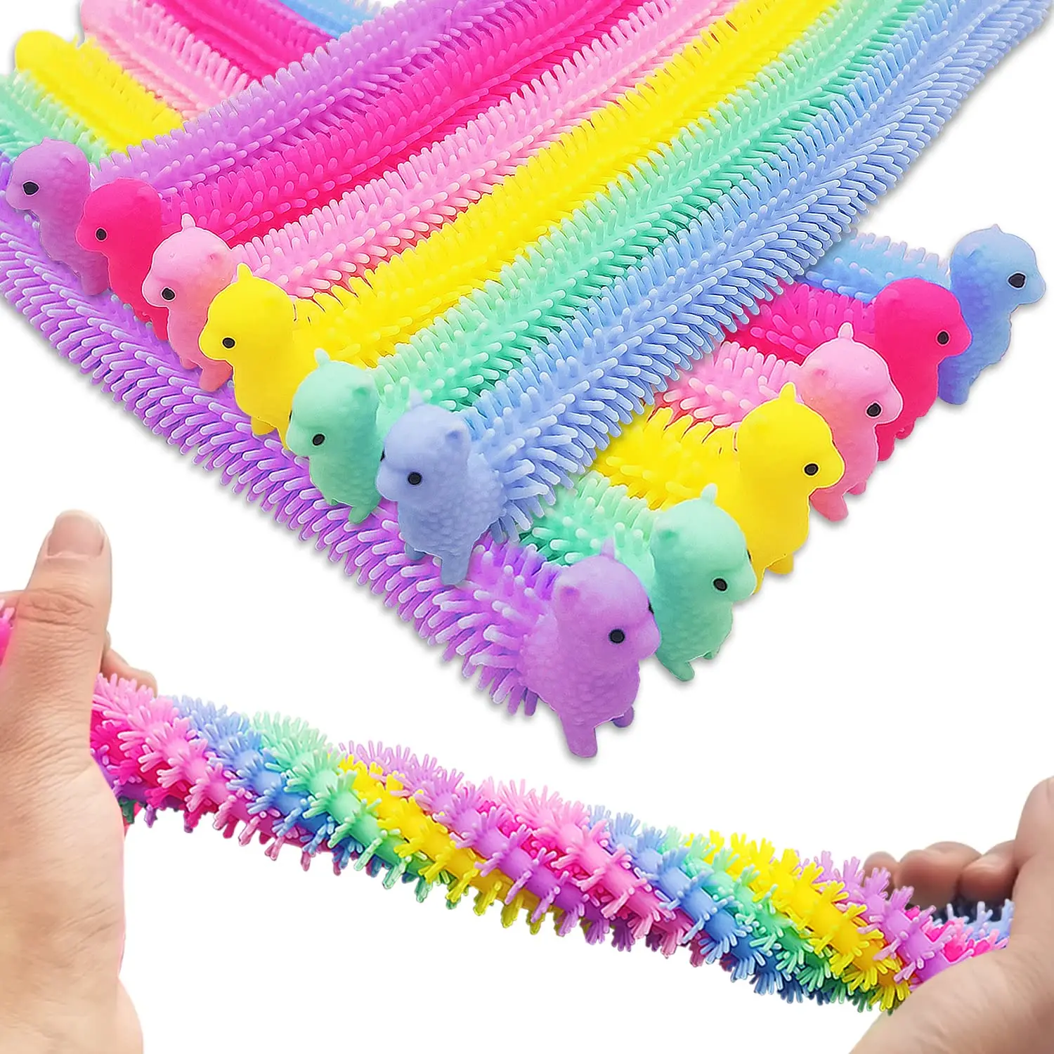 5-40Pcs Stretchy String Toys,Alpaca Fidget Sensory Toy,Squeeze Pull Noodles for Boys,Girls,Adults,Party Favors Prizes,Calm Relax