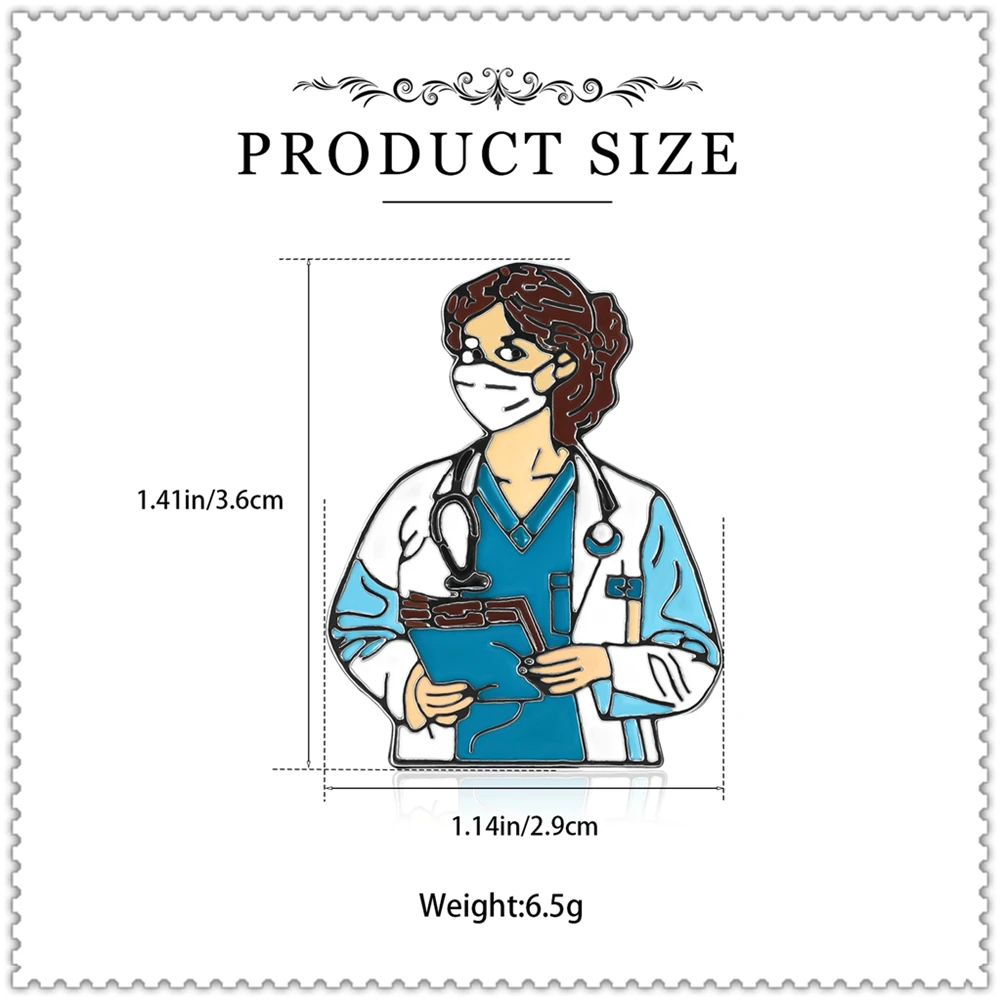 Hanreshe Women Doctor Nurse Brooch Pin Medical Jewelry Lapel Backpack Nursing Badge Decoration for Nursing Girls Medicine Staff