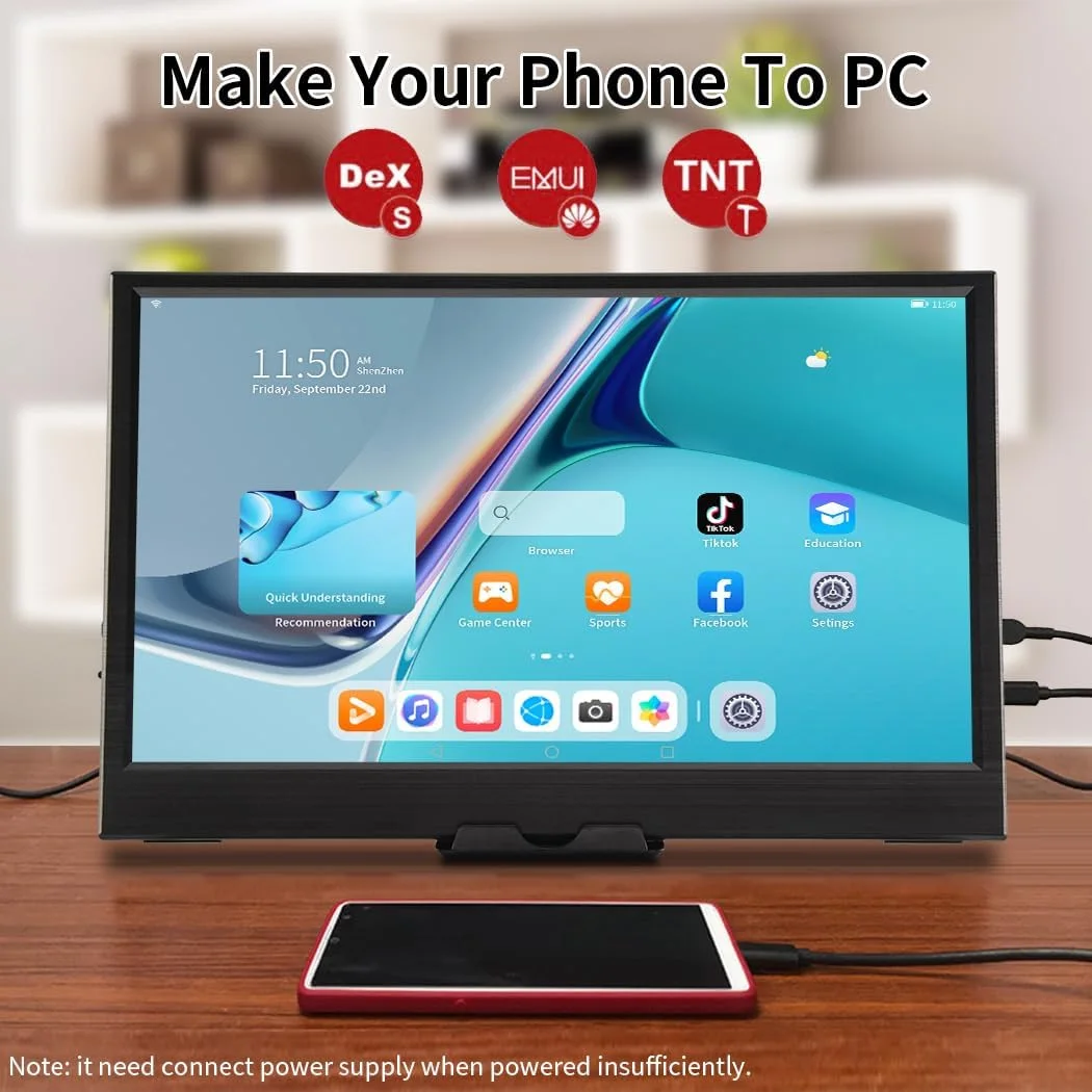 AHXJKA 11.6 Inch Portable Monitor HDMI-Compatible Laptop Second Screen Gaming Extended Display For Switch/PS4/Xbox/Raspberry Pi