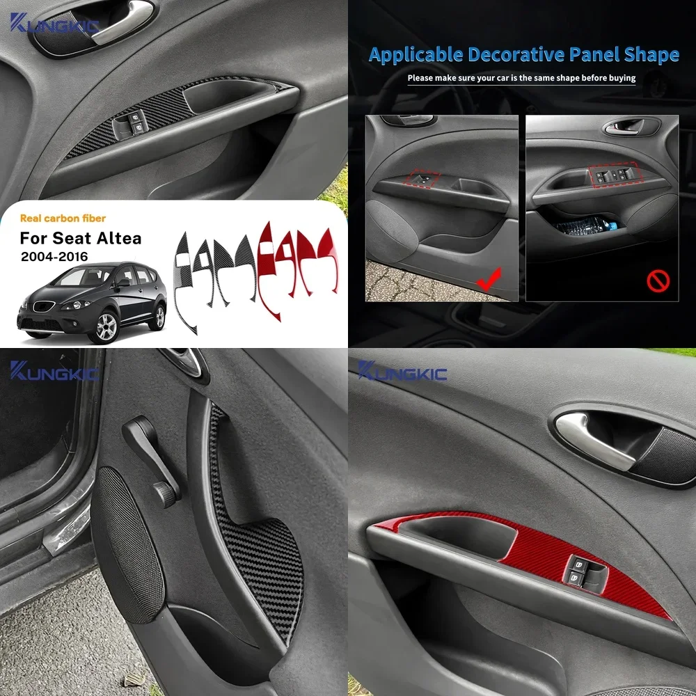 

Soft Carbon Fiber Vinyl Wrap for Car Interior Trim Window Lift Panel Seat Altea 2004 2015 Universal Fit Self Adhesive Decorative