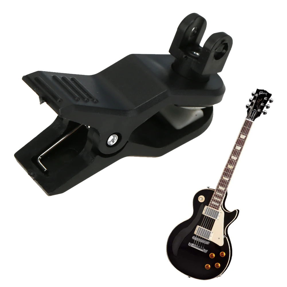 Black Tuner Fixed Clamp Reusable Portable Guitar Pickup Clamp Guitar Acoustic Clip for String Instrument Violin Ukulele