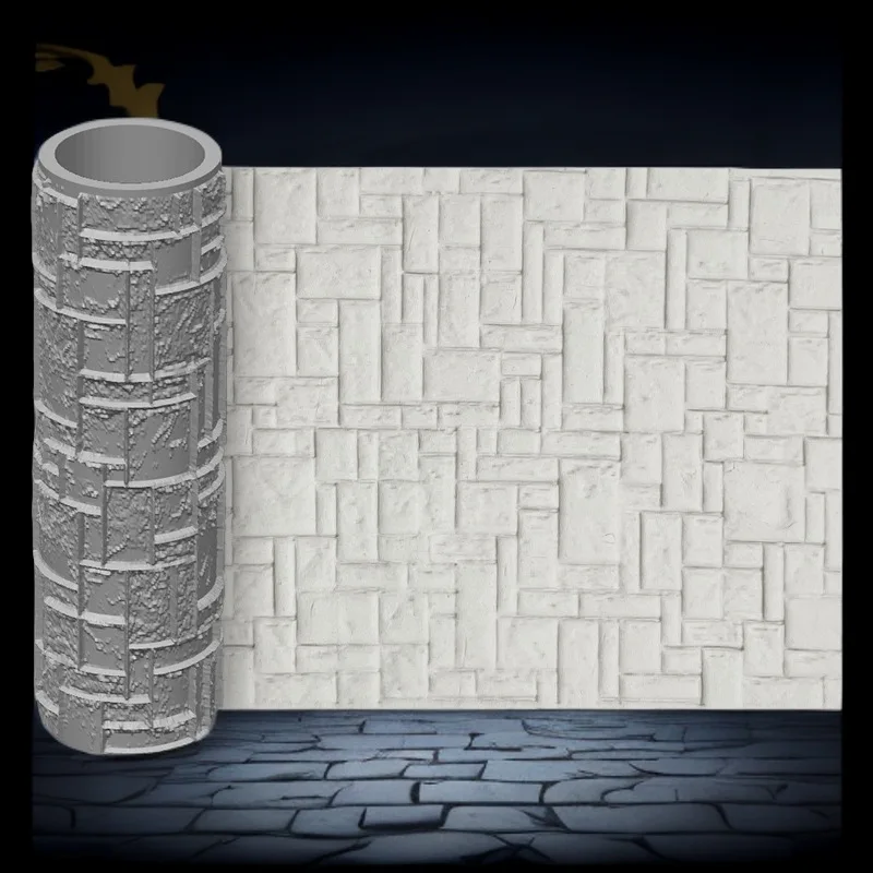 أداة دوارة صغيرة لملمس التضاريس DND لمشهد طاولة الرمل قاعدة ألعاب الحرب العسكرية الطين بوليمر جدران البناء/أدوات أنماط الأرضية