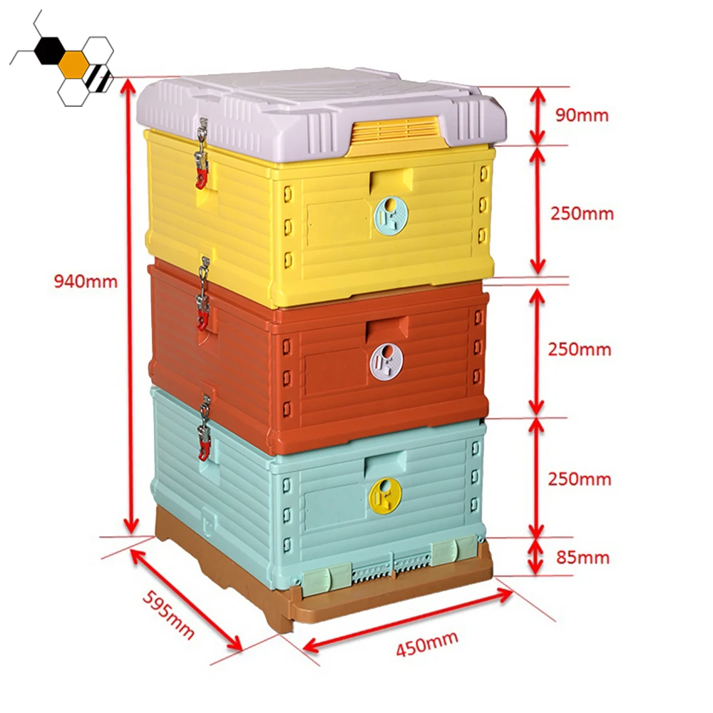 Langstroth 3 Layer 10 Frame Beehive Polystyrene Boxes Thermal Plastic Bee Hive