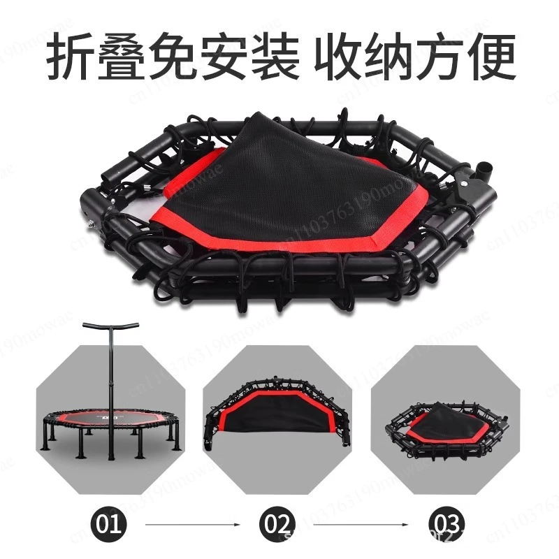 Foldable 45 50 inch Foldable Sports Trampoline for Adults, Fitness Bounce for Indoor Cardio Training Home Gym